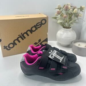 Tommaso Pista 100 Road Bike Vented Cycling Shoes Black/Pink Women's 6 NWB